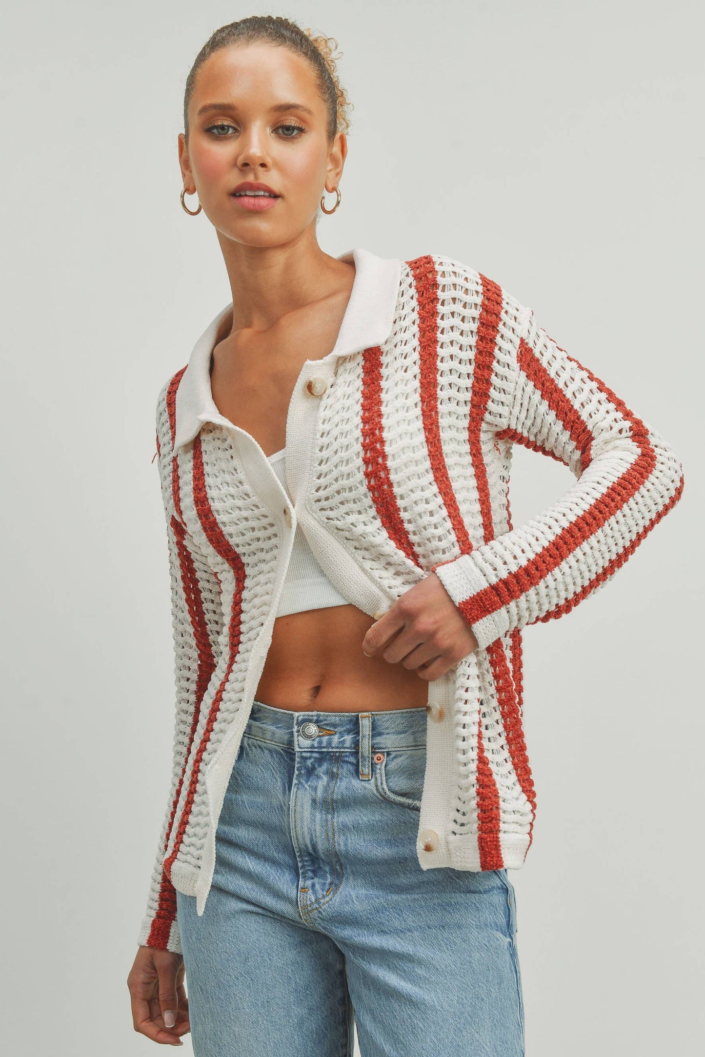 OVERSIZED CHENILLE SWEATER CARDIGAN - BMT2202
